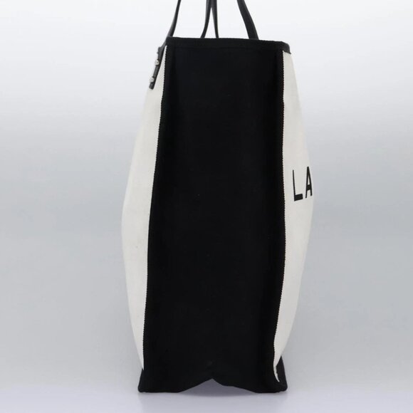 CHANEL Ladies First Tote Bag Canvas Black White CC Auth PP319AV - Picture 5 of 16